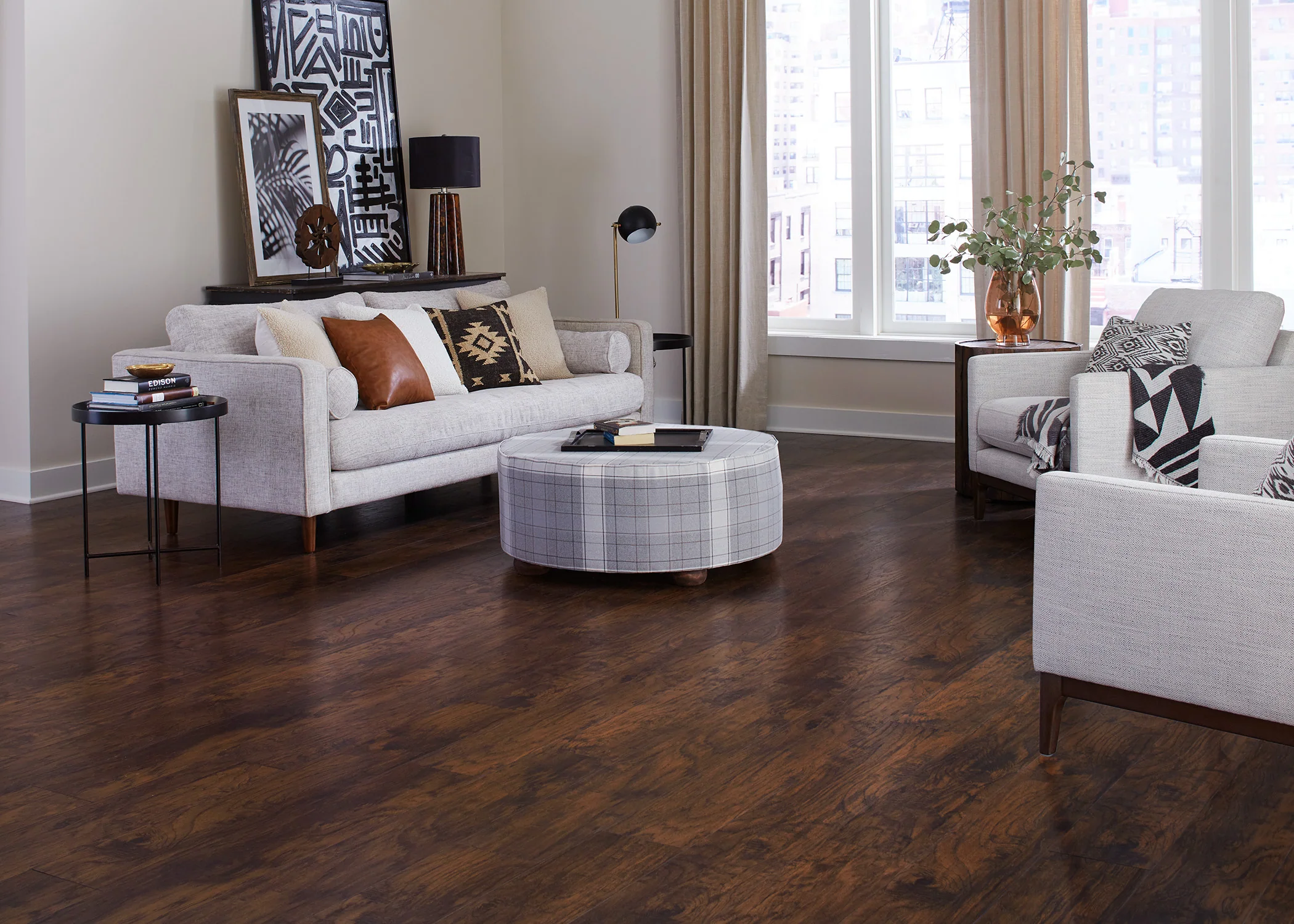 12mm Rustic Realm Hickory Water-Resistant Laminate Flooring - Sample - Image 2