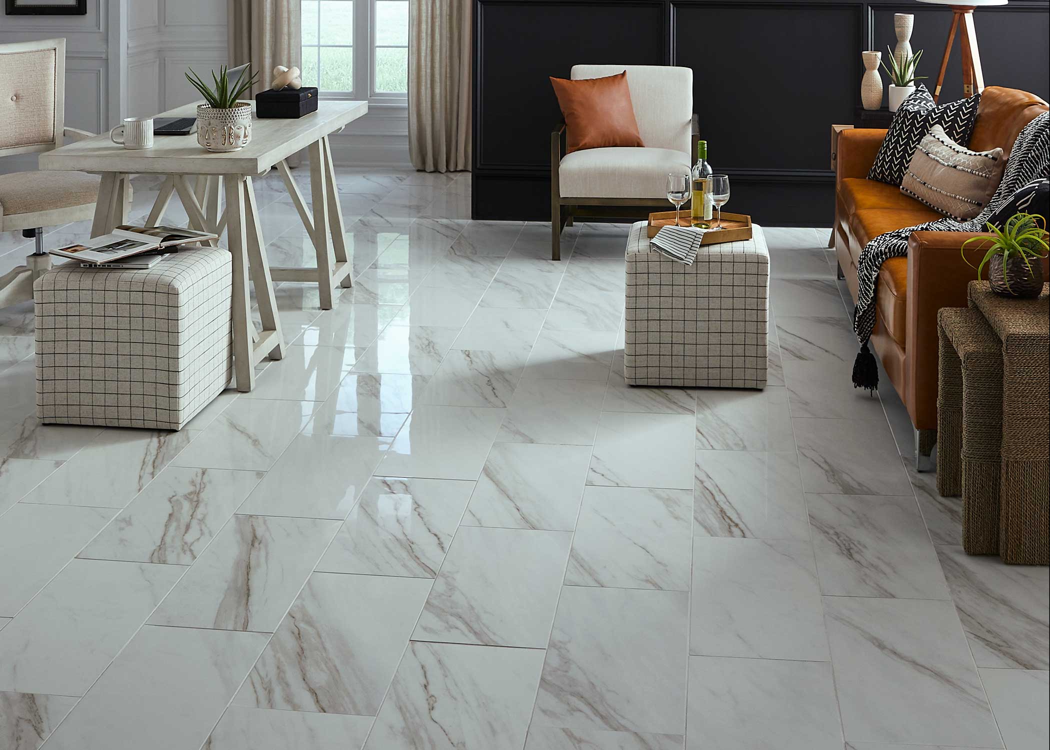 12"x24" Juno Regina Polished Porcelain Tile - As-Is - Stack Out - 418.68 Sq. Ft. - Image 2