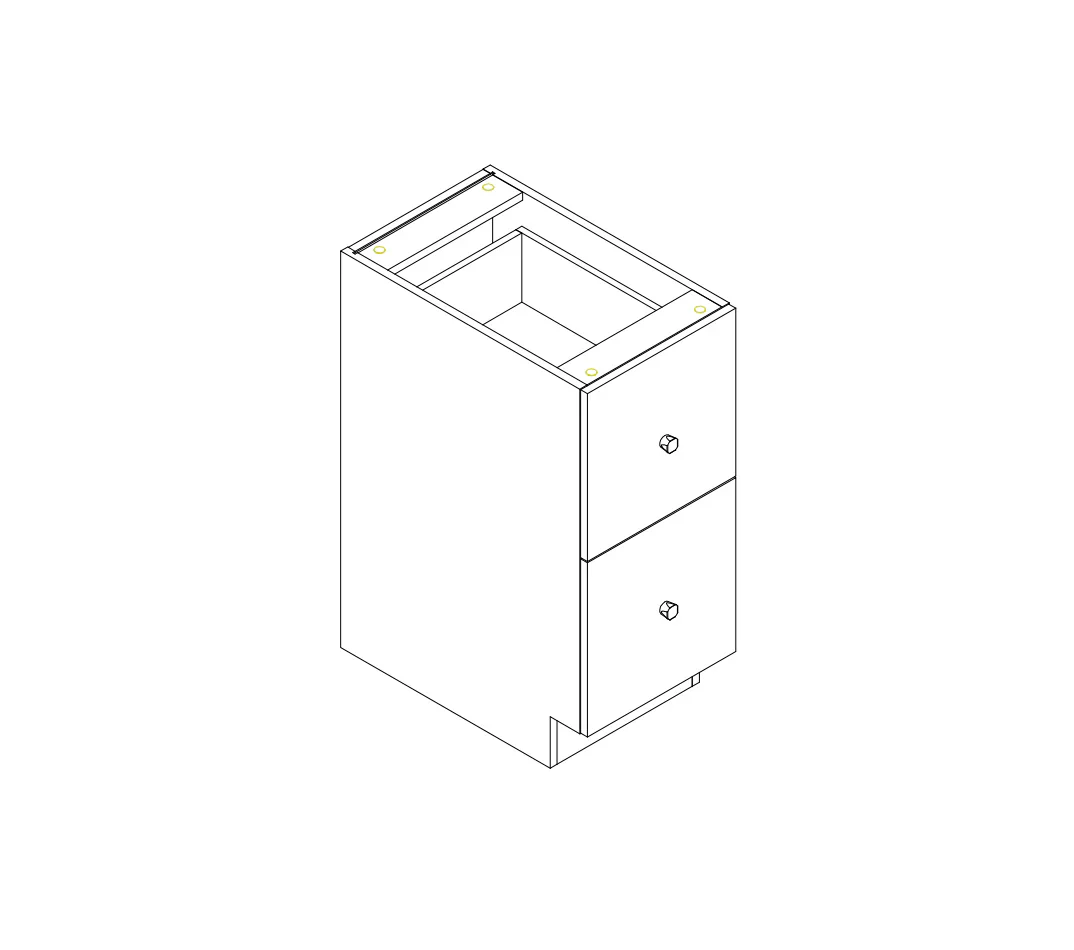 18 in. Wide x 24 in. Deep x 34.5 in. Tall - Walnut 2 Drawer Closet Cabinet - Image 2