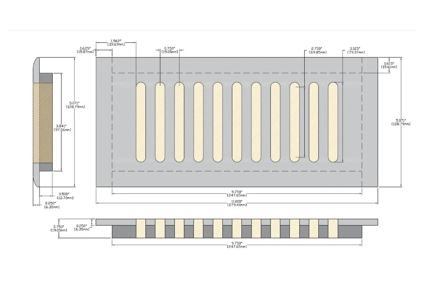 4 x 10 Rivers Edge Oak Drop In Grill - Image 2