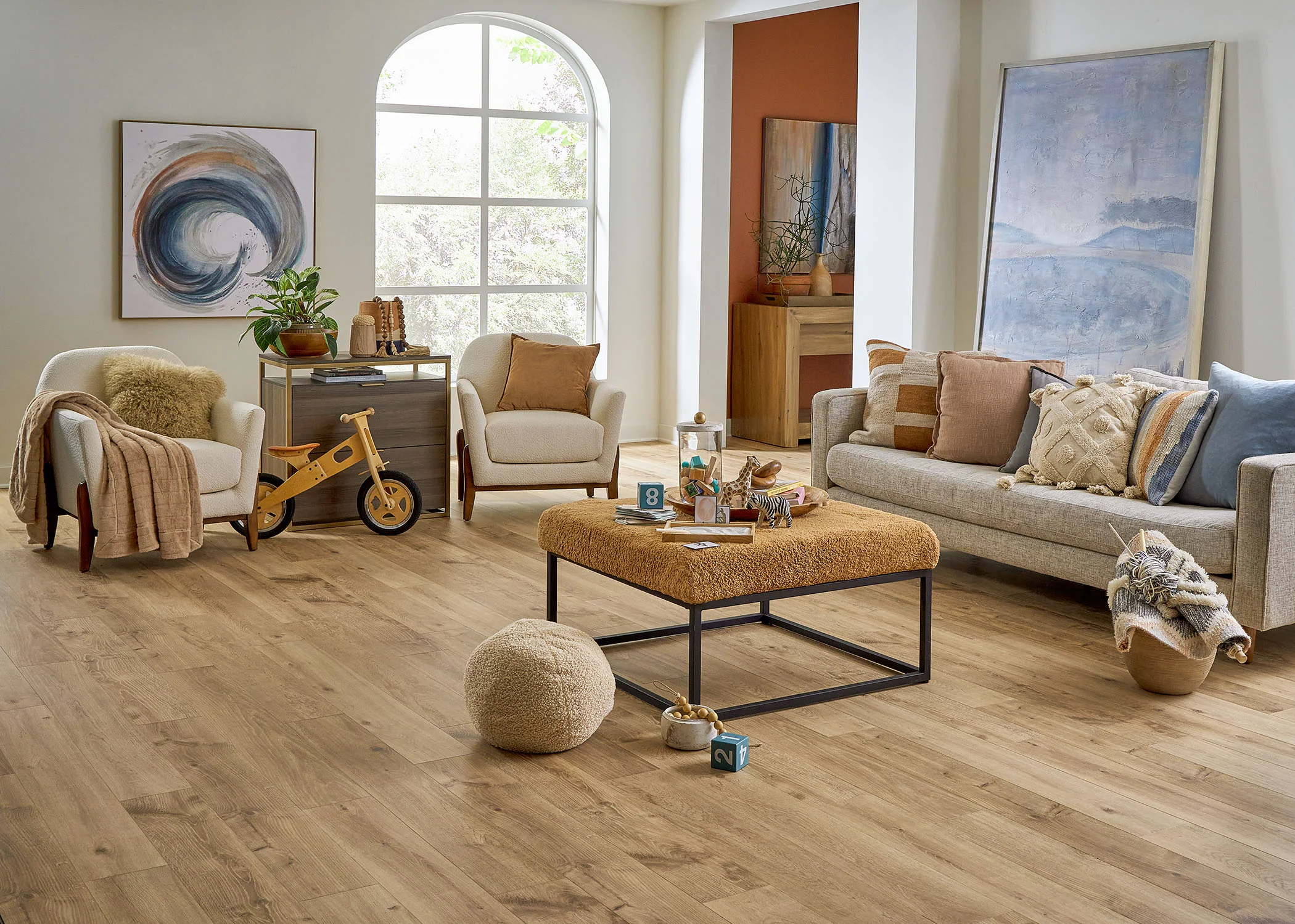 5mm w/pad Yorkshire Cottage Oak Waterproof Rigid Vinyl Plank Flooring - Sample - Image 2