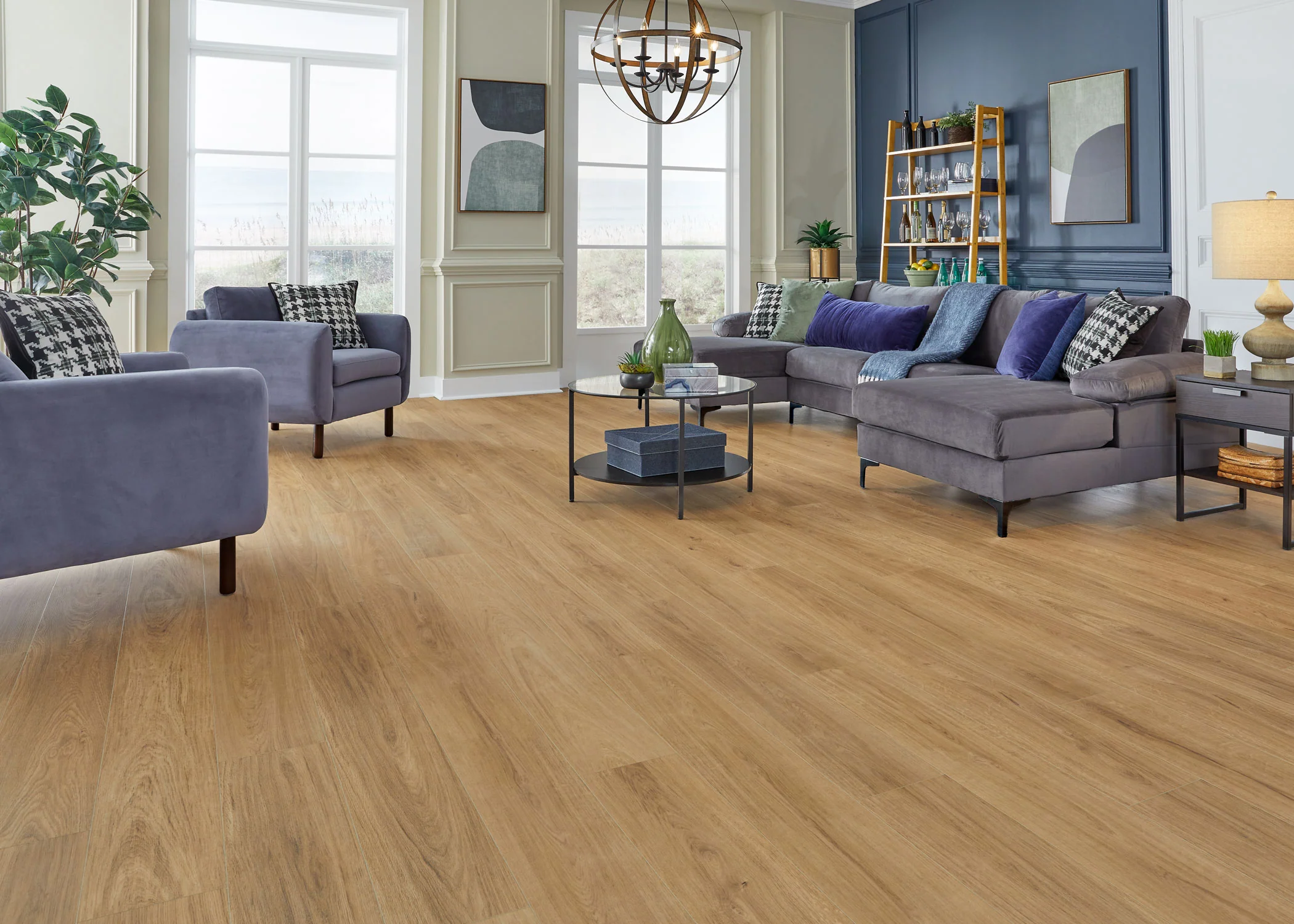 6.5mm w/pad Luven Oak Waterproof Rigid Vinyl Plank Flooring - Sample - Image 2