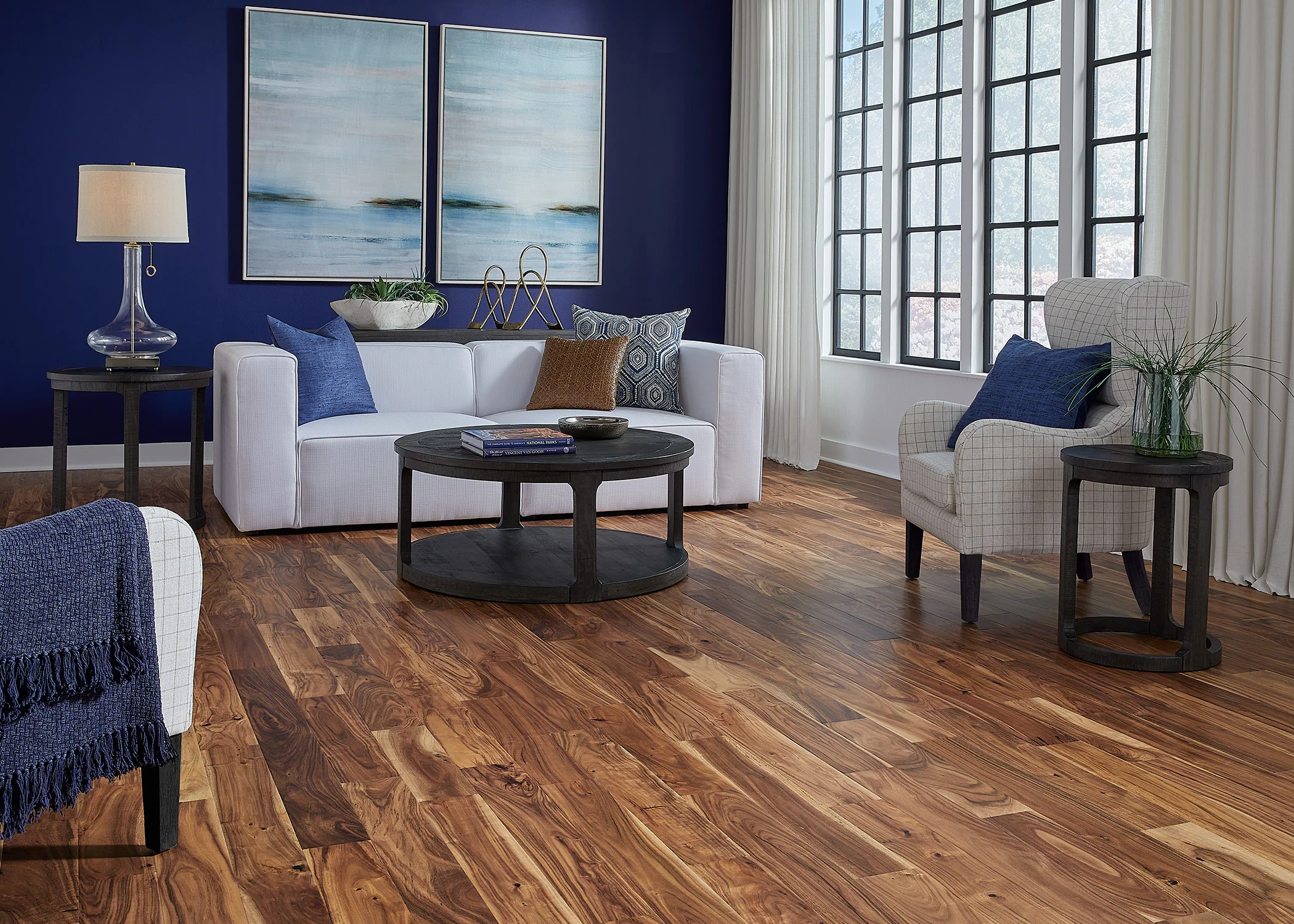 7/16" x 4.72" Tobacco Road Acacia Distressed Quick Click Engineered Hardwood Flooring - Sample - Image 2