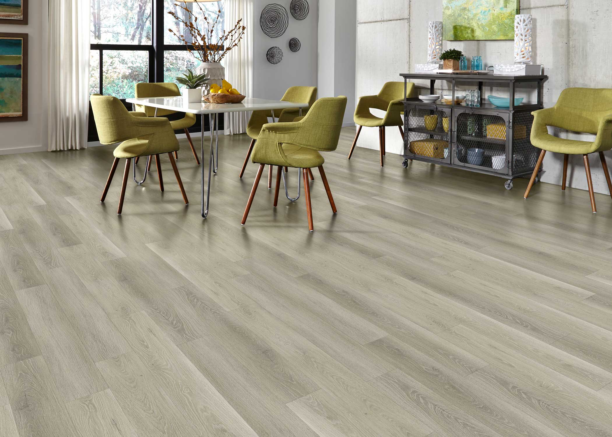 8mm w/ pad Misty Sparrow Oak Waterproof Rigid Vinyl Plank Flooring - Sample - Image 2
