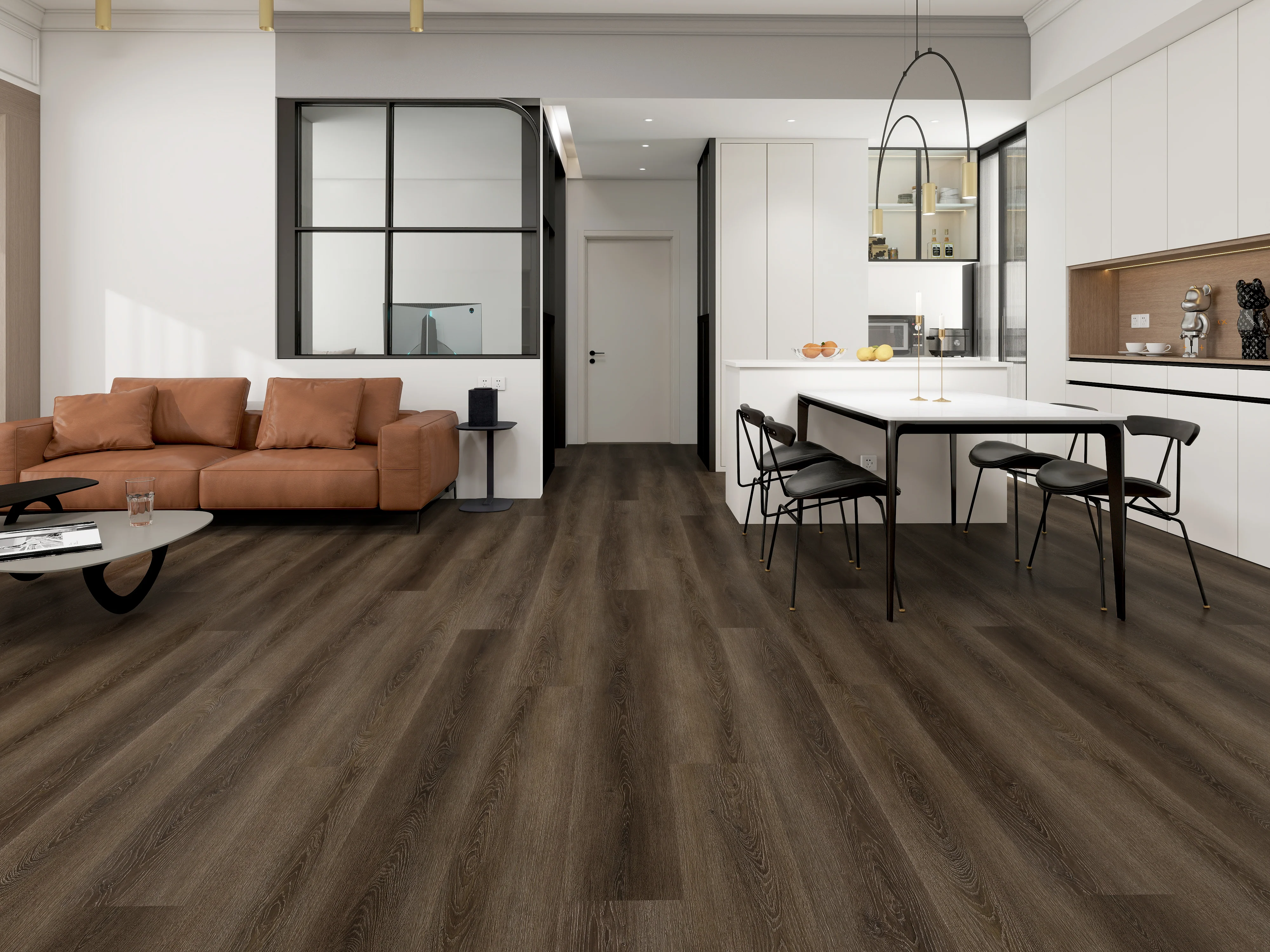 8mm w/pad Shadow Coast Oak Waterproof WPC Vinyl Plank Flooring 9 in. Wide x 72 in. Long - Image 2