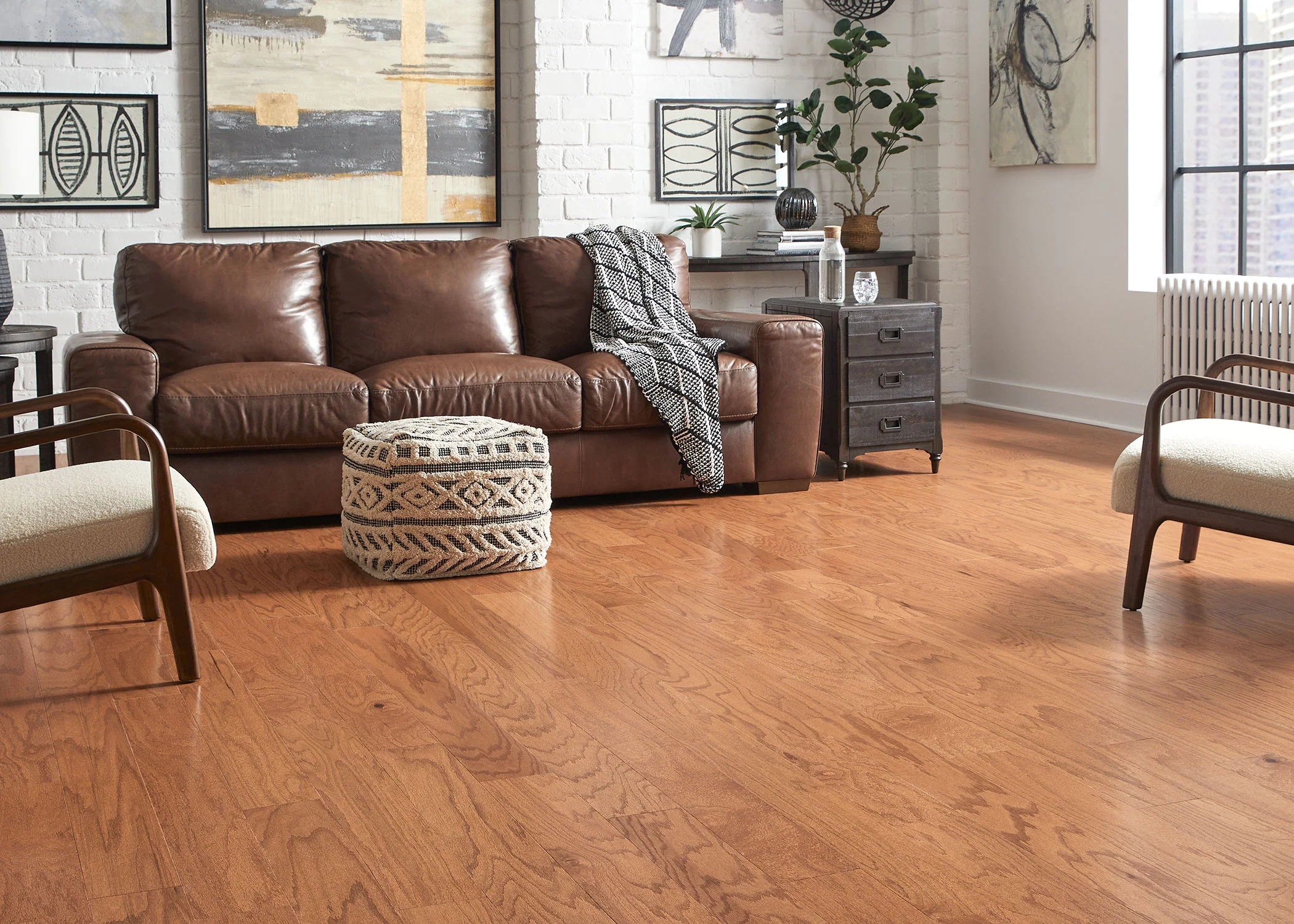3/8 in. Gunstock Oak Prefinished Engineered Hardwood Flooring 5 in. Wide - Image 2