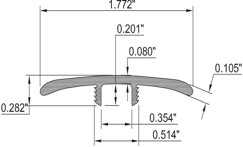 Cardiff Red Oak Waterproof 1.77 in. Wide x 7.5 ft Length T-Molding - Image 2