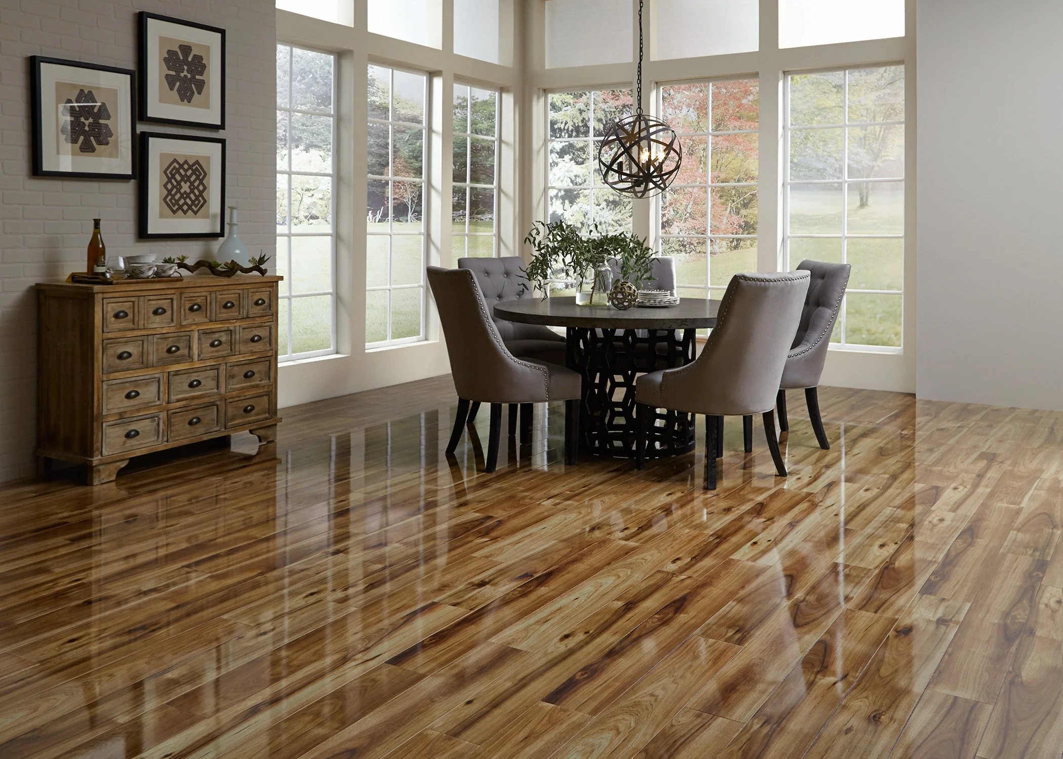 12mm Heard County Hickory High Gloss Laminate Flooring 6.26 in. Wide x 54.45 in. Long - Image 2