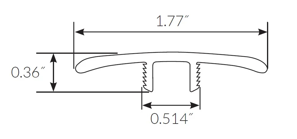 Night Heron Oak Hybrid Resilient Waterproof 1.77 in wide x 7.5 ft Length Low Profile T-Molding - Image 2