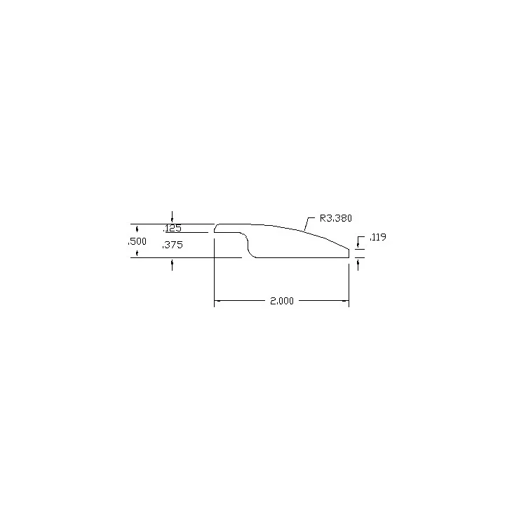 Prefinished Red Oak Ridge Hardwood 3/8 in. Thick x 2 in. Wide x 78 in. Length Reducer - Image 2