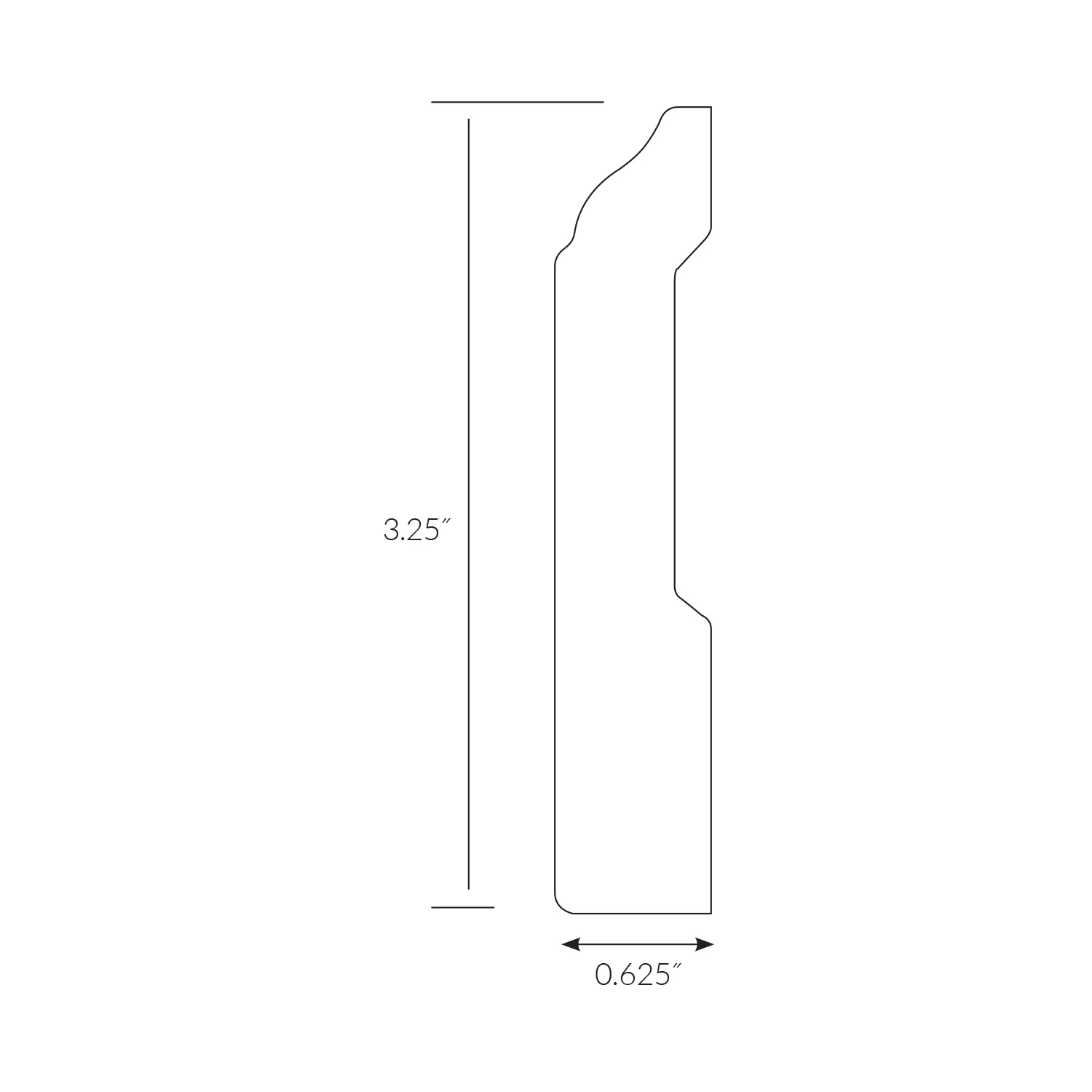 Springfield Myrtle 3.25 in wide x 7.5 ft Length Baseboard - Image 2