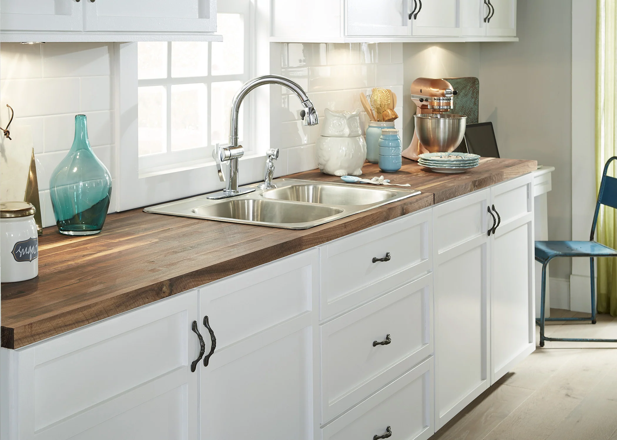 Unf. Signature American Walnut 8 ft. L x 25 in. W x 1-1/2 in. Thick Solid Butcher Block Countertop