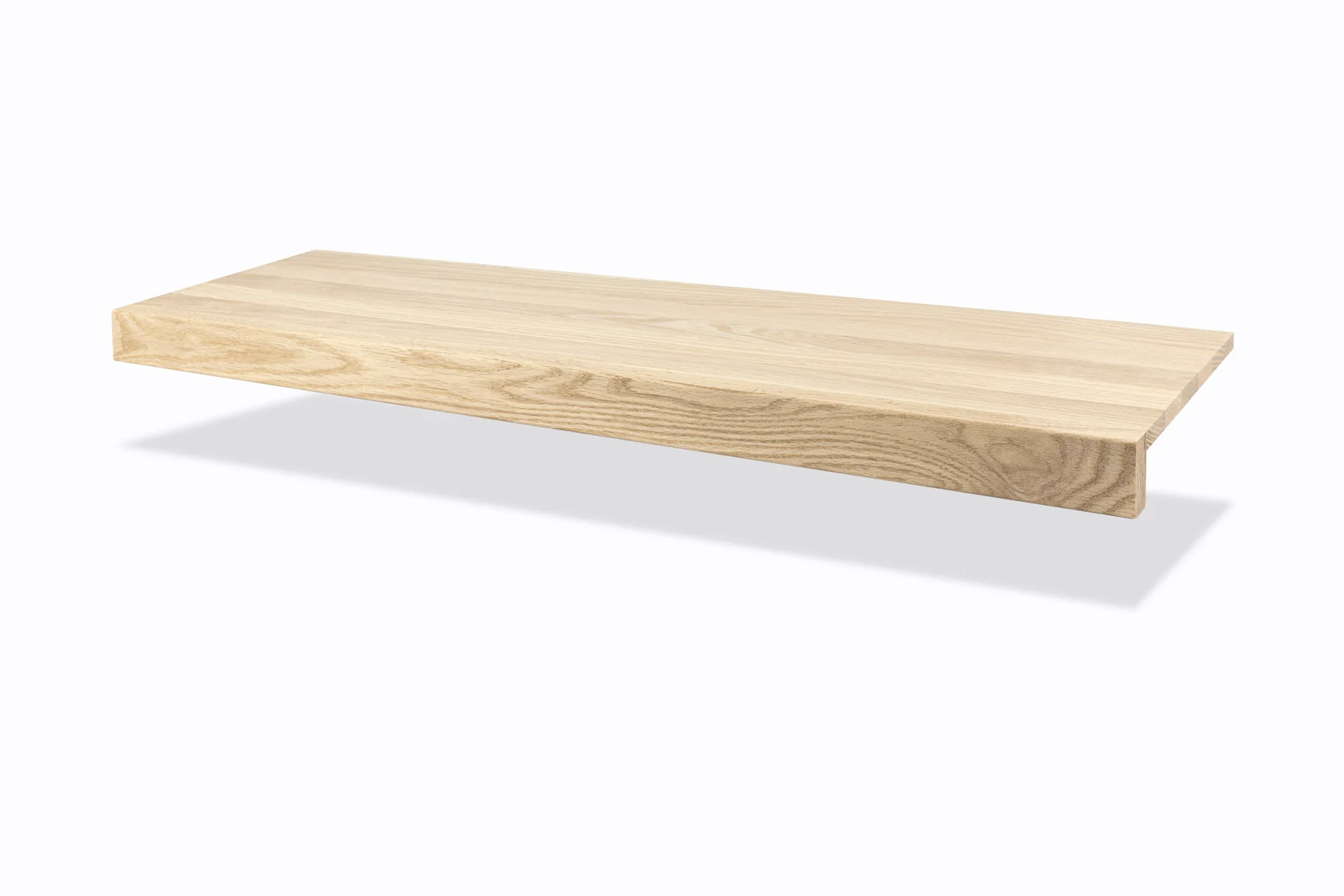 Unfinished Modern Square Nose White Oak 5/8 in. T x 11.5 in. W x 36 in. L Retrofit Stair Tread