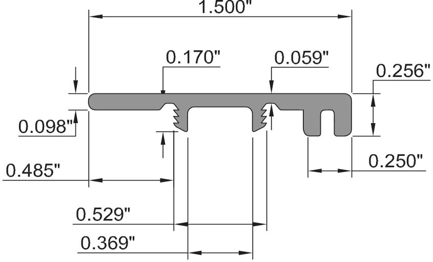 Woodley Oak Waterproof 1.5 in wide x 7.5 ft Length End Cap - Image 2